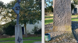 Cancellata dal Comune la croce celtica sulla statua di Roberto Benigni nel paese natale. Il retroscena