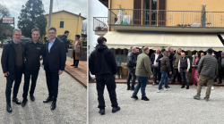 Ministro della difesa dell'Albania e sindaco di Valona fanno visita al bar Valdivino al Sodo