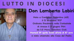 Morto don Lamberto Labiri, la Diocesi piange la scomparsa dello stimato sacerdote. Aveva 87 anni