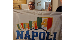 Esplode la festa dei tifosi del Napoli per la vittoria del quarto scudetto conquistato dagli azzurri di Conte