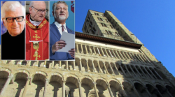 Facciata della Pieve scoperta per Natale grazie al milione di Bertelli. Lavori antisismici, si spera nel ministro Giuli. Campanile da restaurare