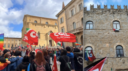 Mille in città per la Palestina, nessun disordine, bandiera spunta dal palazzo del Comune. Le foto
