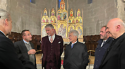 Il ministro della cultura Giuli in visita: "Un milione per restauro della Pieve e protezione dal rischio sismico"