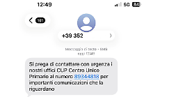 L'ultima truffa telefonica: "Contattare con urgenza i nostri Cup". Evitare sempre di richiamare