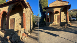 Colonna della antica maest&agrave; abbattuta da camion in manovra, c'erano scritti e incisi i nomi di generazioni di cittadini 