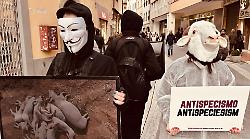 Arezzo, attivisti in piazza San Jacopo contro la macellazione di agnelli