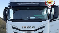 Autocarro perde carico sulla E45 a Valsavignone, ferito l'autista di un altro mezzo pesante