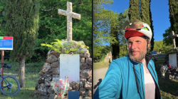 Jovanotti in bici nel luogo della strage di civili del 1944. Il video e il messaggio: "Viva la libert&agrave;"