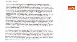 La lettera di Trump all'Ue: Dazi al 30% dal Primo agosto