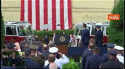 Trump e Melania arrivano alla cerimonia commemorativa per il 24&deg; anniversario dell'11 settembre