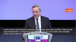 Draghi: In Ue serve velocit&agrave; e agire insieme, se no rassegniamoci a rimanere indietro