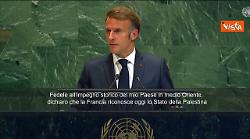 Macron all'assemblea Onu: "La Francia riconosce lo Stato della Palestina”