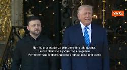 Trump riceve Zelensky a Mar-a-Lago: Non ci sono scadenze per colloqui, solo porre fine a guerra