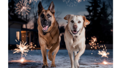 Cani spaventati dai botti