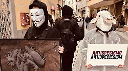 Attivisti in azione in piazza San Jacopo