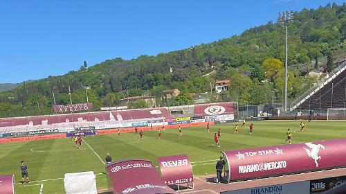 L'Arezzo durante la partitella