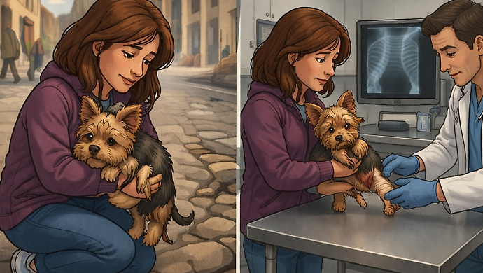 Mil&ugrave; agonizzante sul selciato: due costole rotte e una zampa fratturata. Salvata dalla maestra Sonia