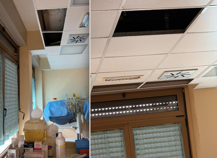 Arezzo, cadono pannelli nel reparto di neonatologia, culle spostate prima: ci pioveva