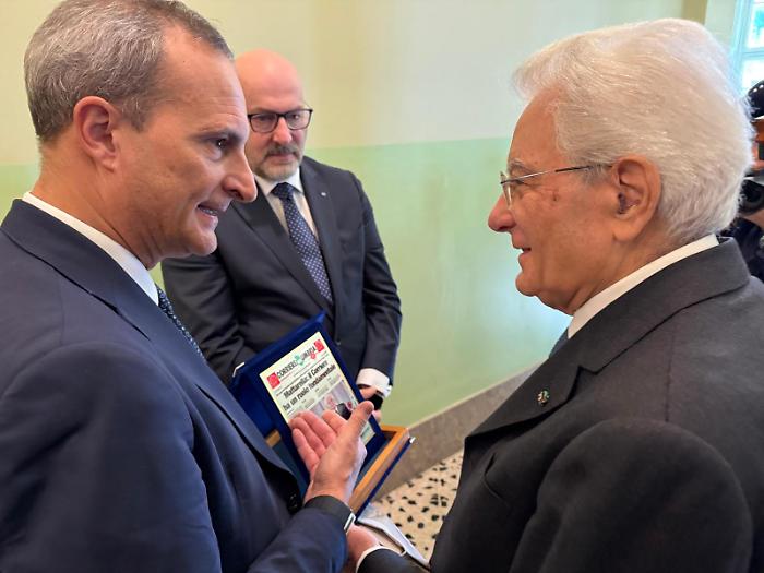 L'omaggio del Corriere al capo dello Stato durante la visita a Perugia
