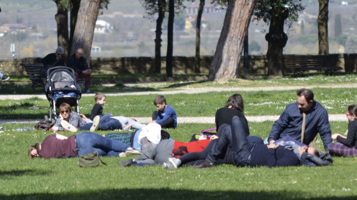 Turisti al Prato ad Arezzo