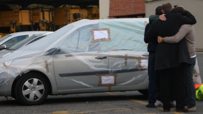 L'auto sulla quale fu ucciso il tifoso Sandri