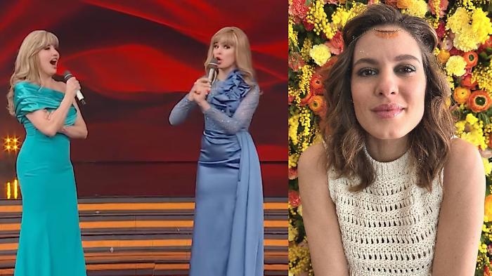 Milly Carlucci e l'imitazione di Giulia Vecchio sul palco di Sognando Ballando: ecco chi &egrave; la giovane attrice, da Il Paradiso delle Signore a Gialappashow