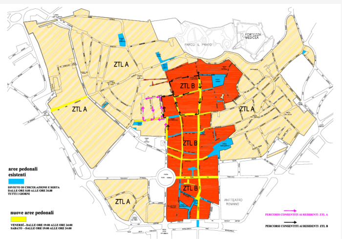 La zona pedonale