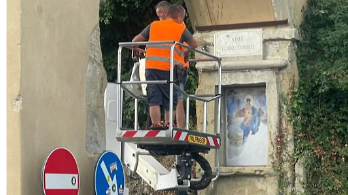 Gli operai all'acquedotto vasariano