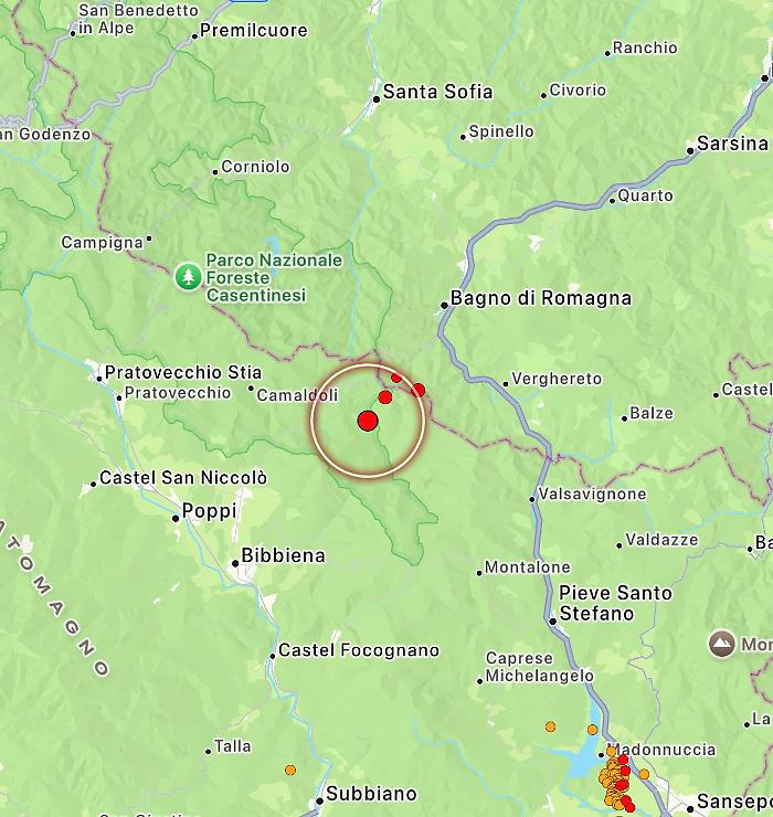 L'epicentro del terremoto