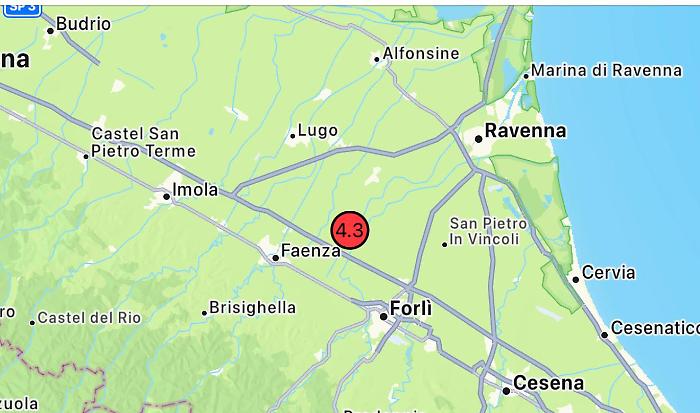 Serie di scosse di terremoto tra Ravenna, Forl&igrave; e Cesena