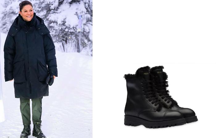 Prada ai piedi della principessa Vittoria: gli scarponcini perfetti per la neve