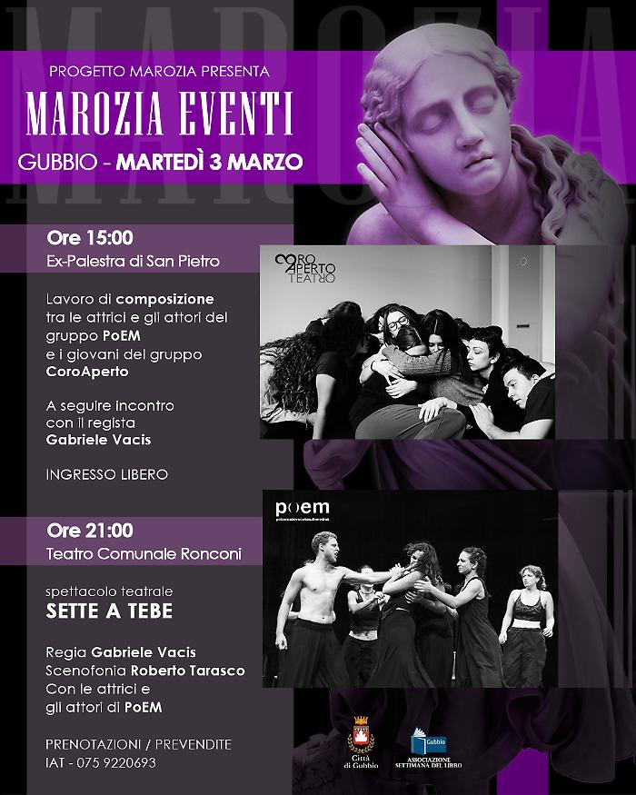 Gubbio, Marozia e CoroAperto ospitano il regista Gabriele Vacis. All'ex palestra di San Pietro protagonista il teatro 
