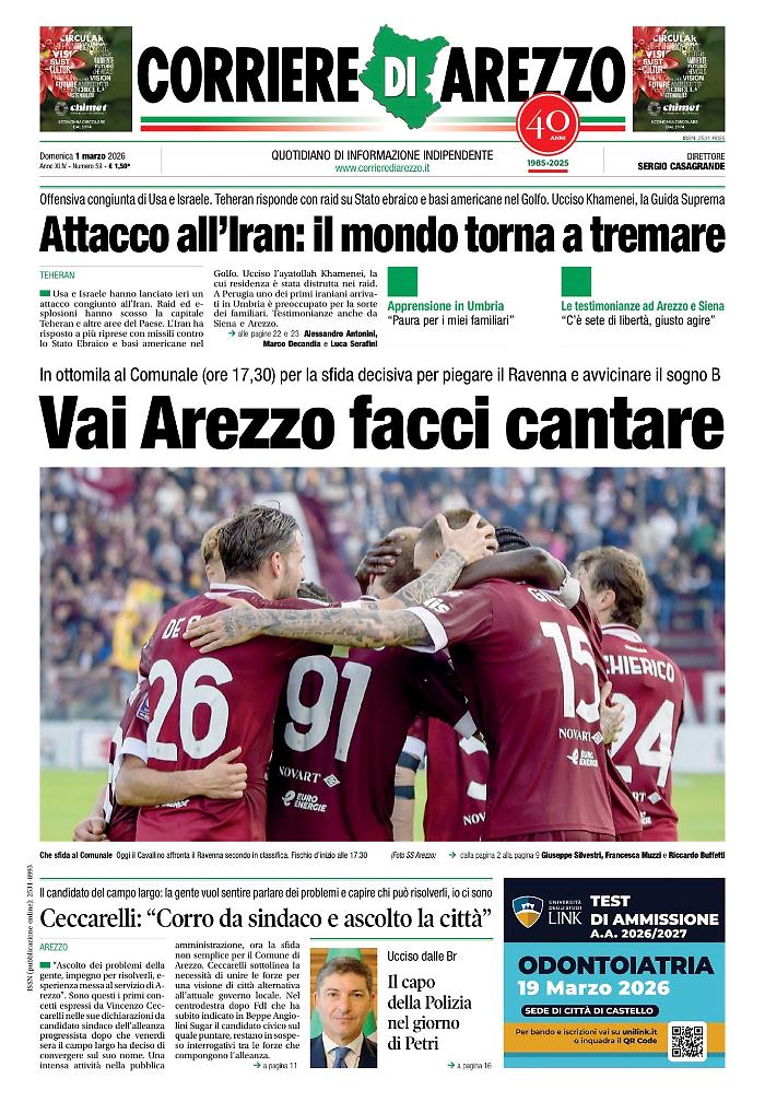 Arezzo - Ravenna, otto pagine speciali. Il Corriere venduto anche allo stadio