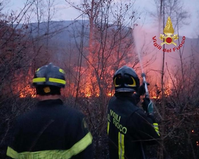 Vigili del fuoco in Valtiberina