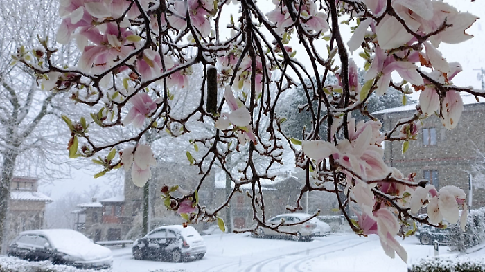 Neve a primavera: problemi sulle strade in Casentino e lungo la E45 nel tratto appenninico