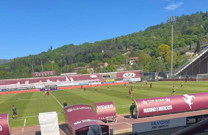 L'Arezzo durante la partitella