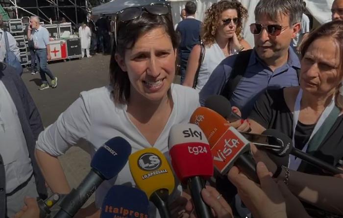 Schlein "In piazza Italia che non tace, Gaza è dei palestinesi"